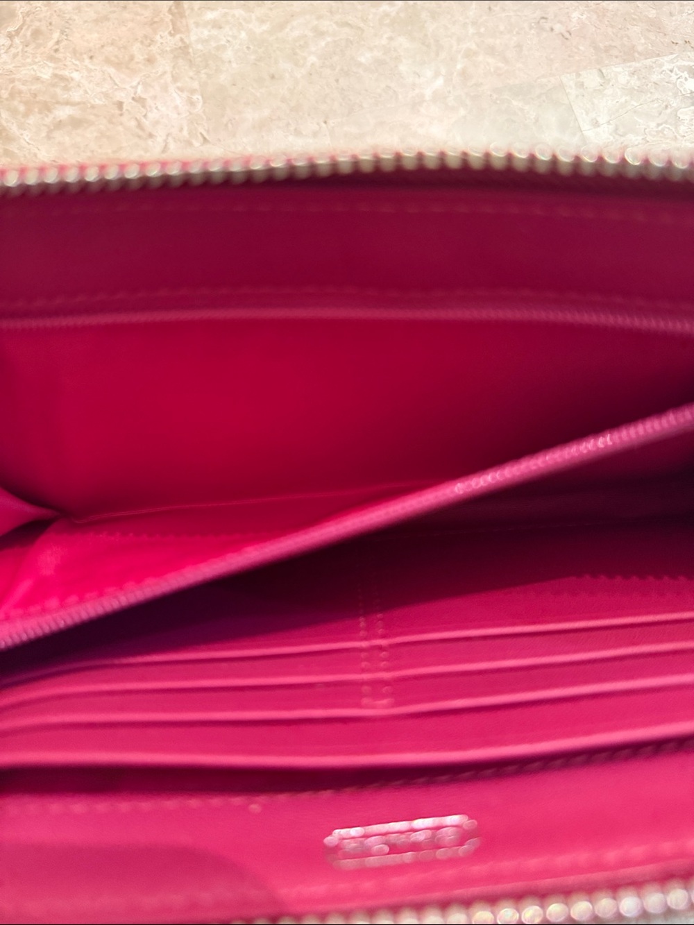 Coach NWOT Poppy Pink and Purple Signature C Large Wallet with Wristlet Strap - Picture 13 of 16